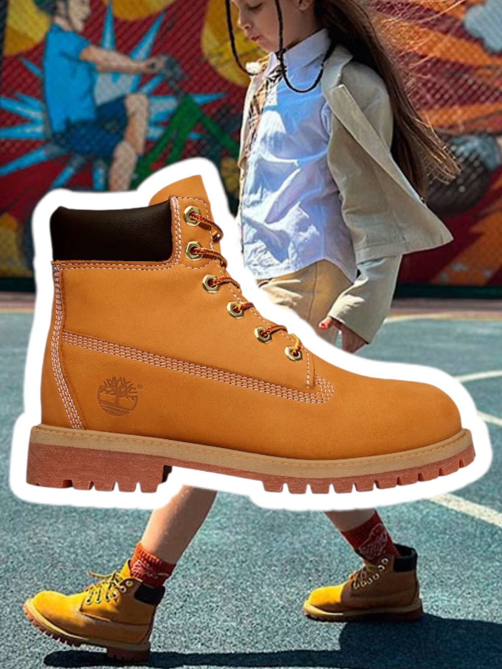 (NIB) Junior Timberland® Premium 6-Inch Waterproof Boot - Wheat (Size 6.5)